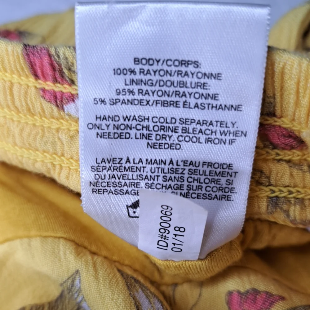 Express Yellow Floral Hi-Low Skirt Crinkle Lined Wrap Spring Boho Large - Picture 6 of 13